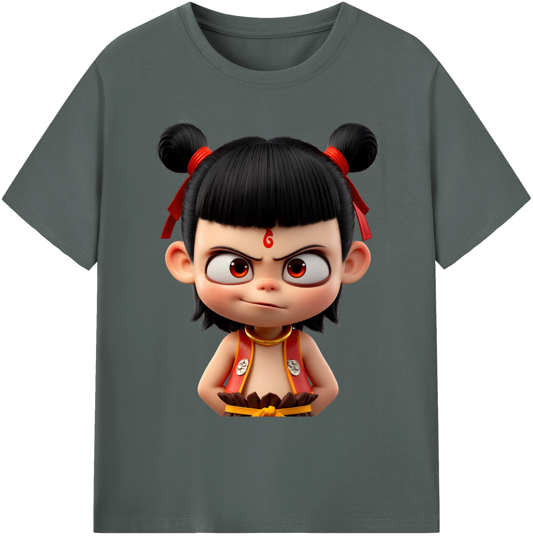 （画像用） Ne Zha 2 ナタ 魔童の大暴れ 綿100％ メンズ半袖Tシャツ｜肌触りやわらか＆通気性